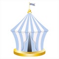 Retro carnival circus blue tent.